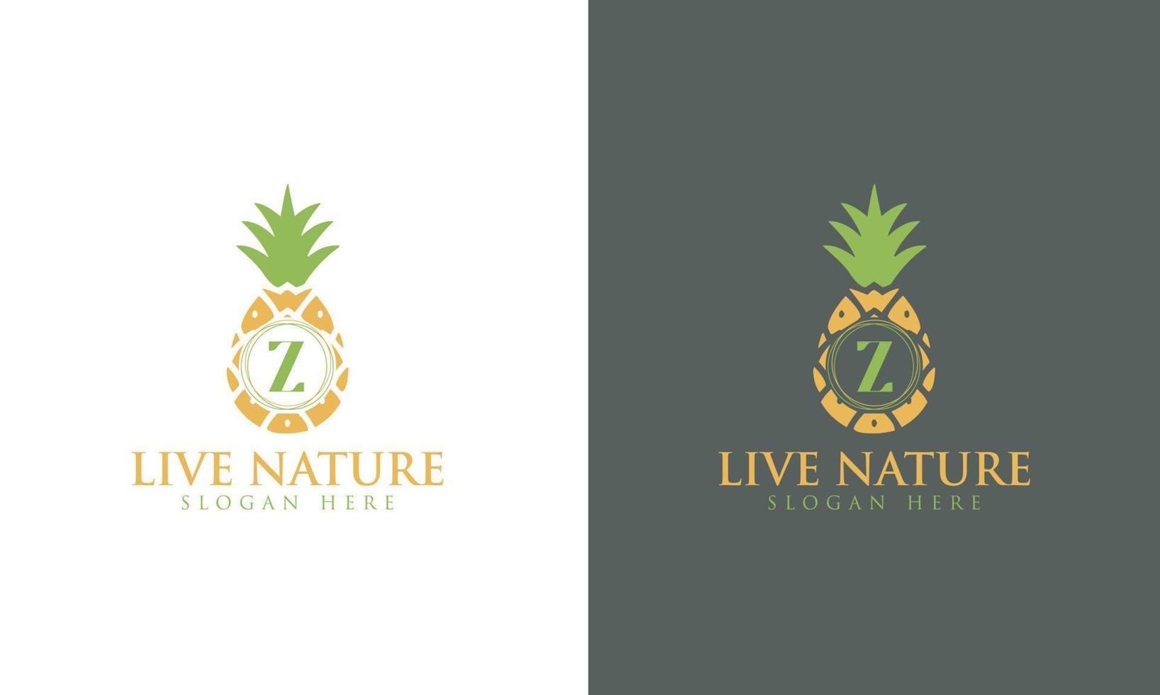 ananas minimalistische letter z logo ontwerp vector