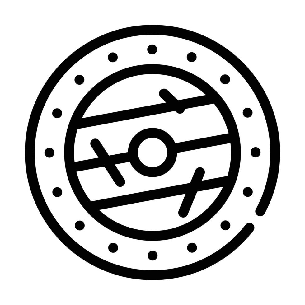 Viking schild lijn pictogram vector zwarte illustratie