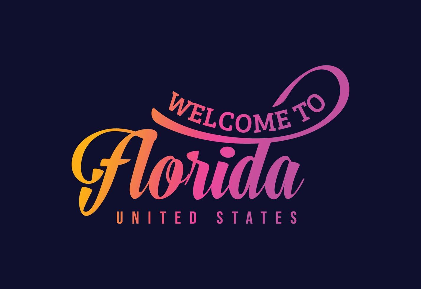 welkom bij florida word tekst creatieve lettertype ontwerp illustratie. welkom teken vector