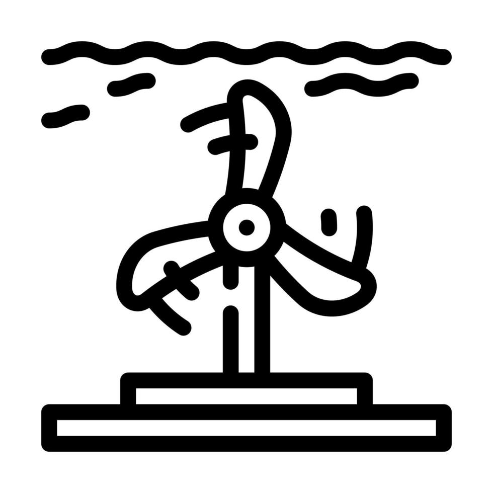 onderzeeër elektrische energie plant lijn pictogram vectorillustratie vector