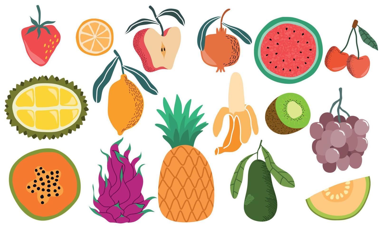 vers fruit hand tekenen vector set. vector illustratie