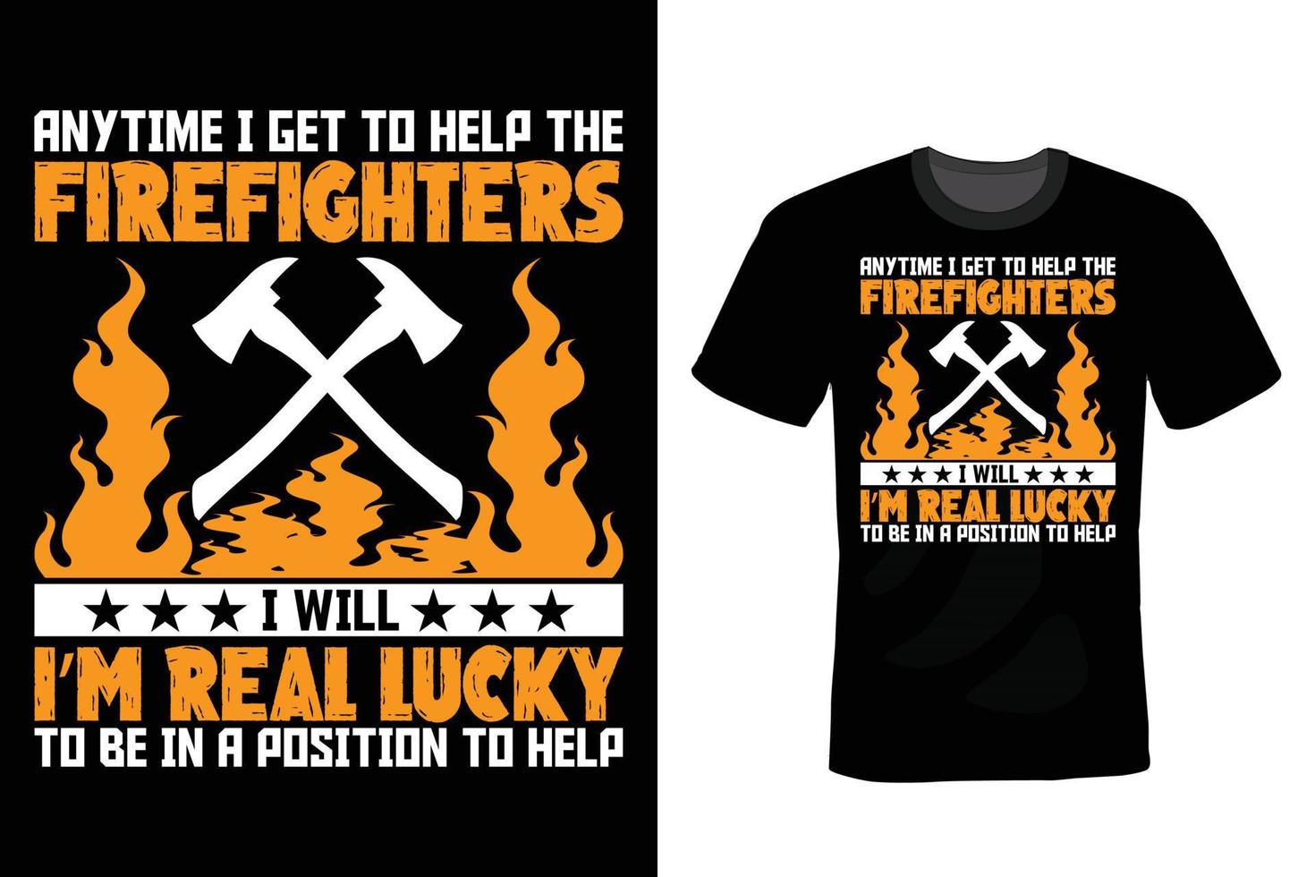 brandweerman t-shirt ontwerp, vintage, typografie vector
