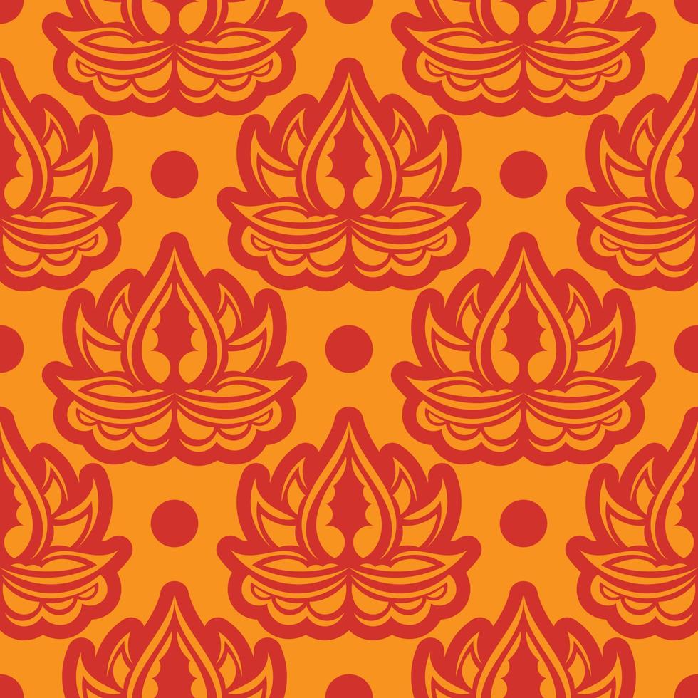 rood-oranje naadloze patroon met luxe, vintage, decoratieve ornamenten. goed voor kleding en textiel. vectorillustratie. vector