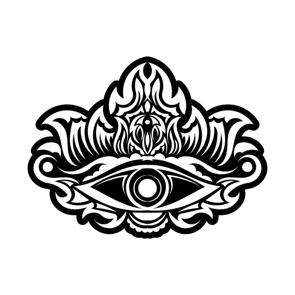 vintage tatoeage met lichtgevend alziend oog, mystiek symbool, boho-ontwerp. hand tekenen geïsoleerd op een witte achtergrond, heilige geometrie, vooruitziendheid en magie. vector illustratie