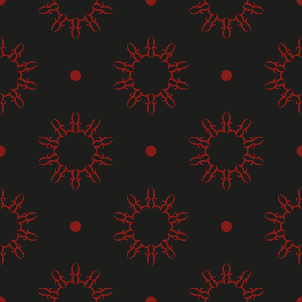 chinese zwarte en rode abstracte naadloze vector achtergrond. behang in een vintage stijlsjabloon. Indiase bloemenelement. ornament voor behang, stof, verpakking, verpakking.