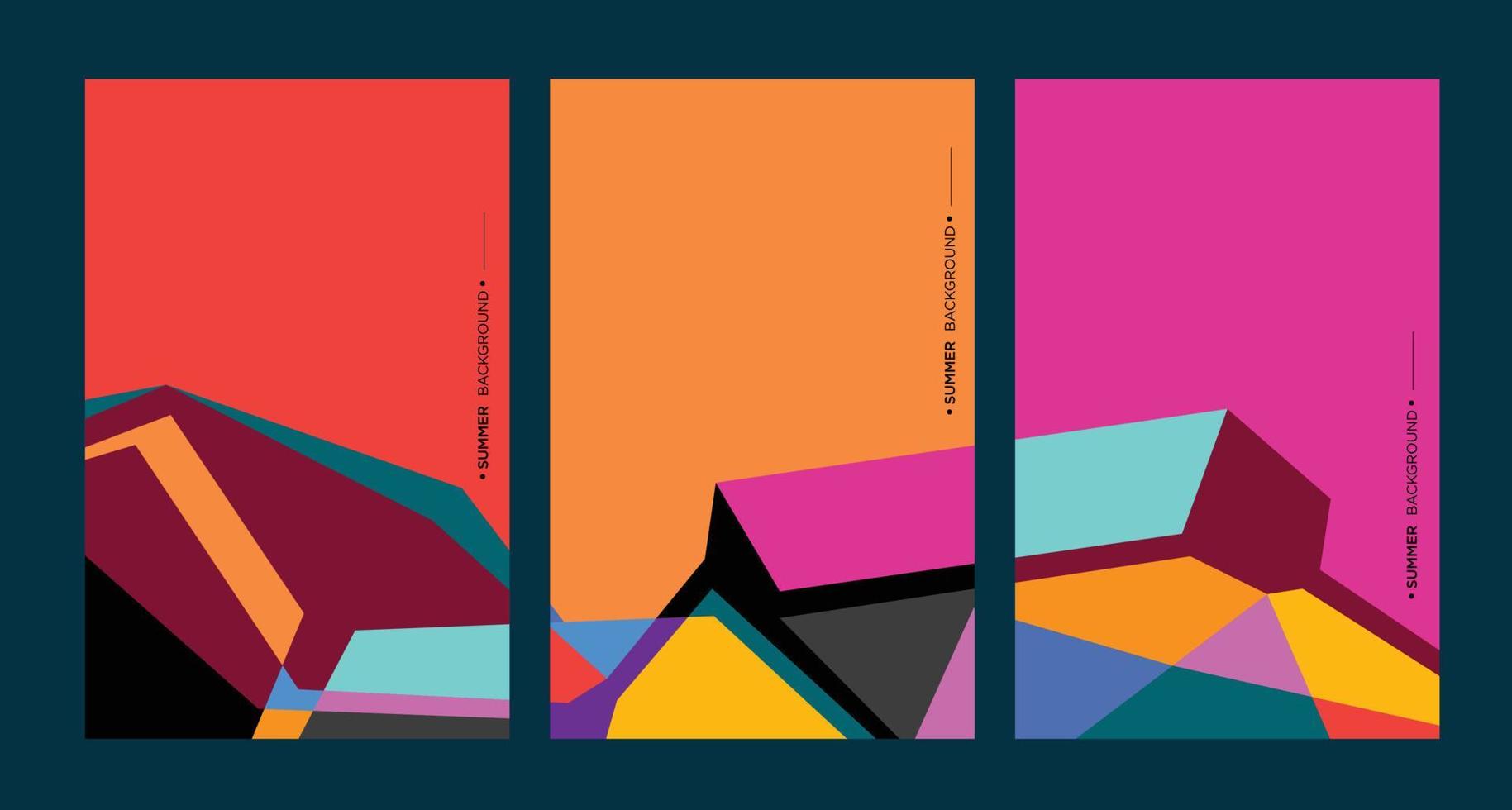 kleurrijke abstracte geometrische achtergrondillustratie voor de zomerposter vector