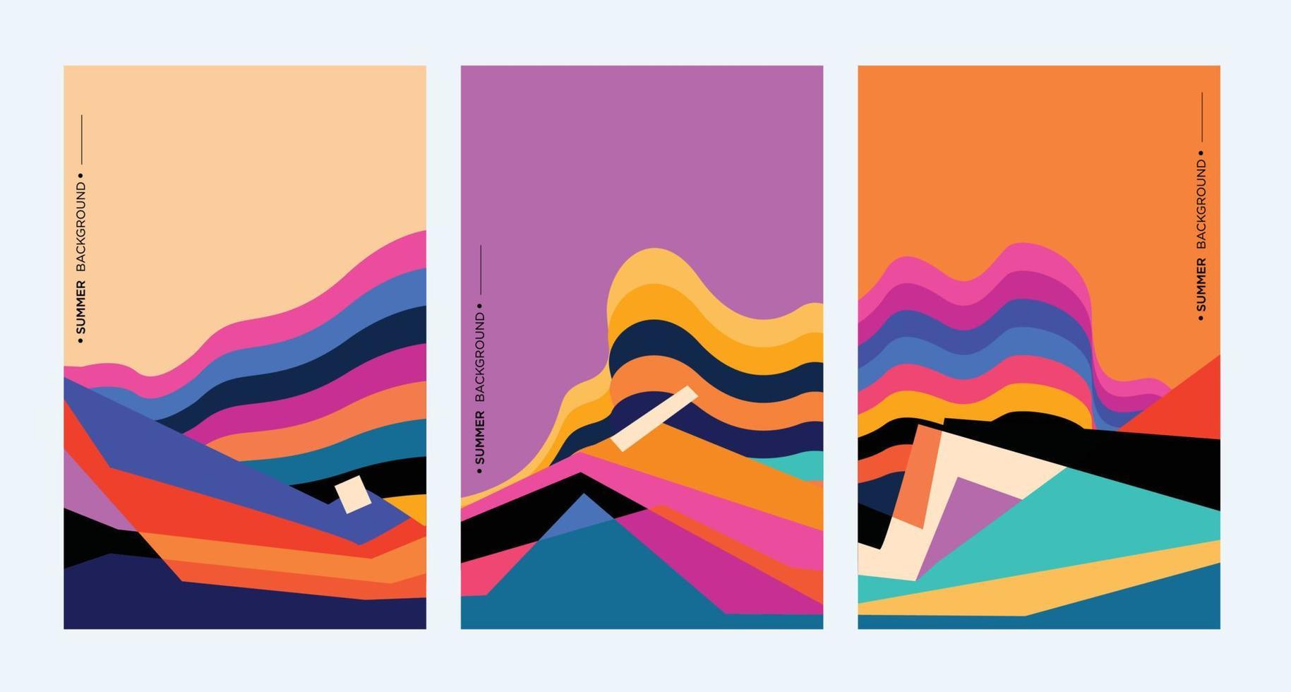 kleurrijke abstracte geometrische achtergrondillustratie voor de zomerposter vector