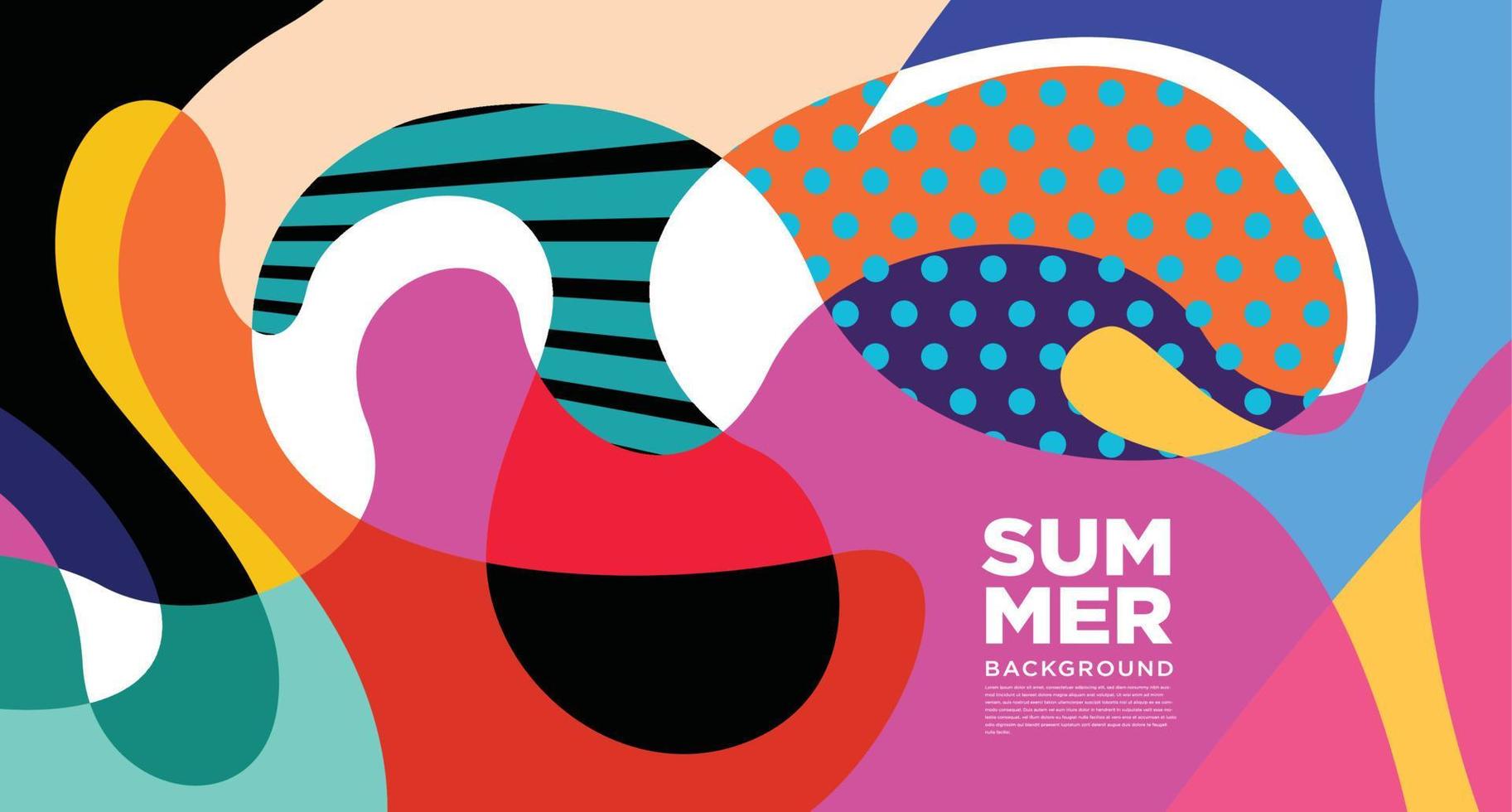 kleurrijke abstracte vector vloeibare en vloeibare banner voor de zomer