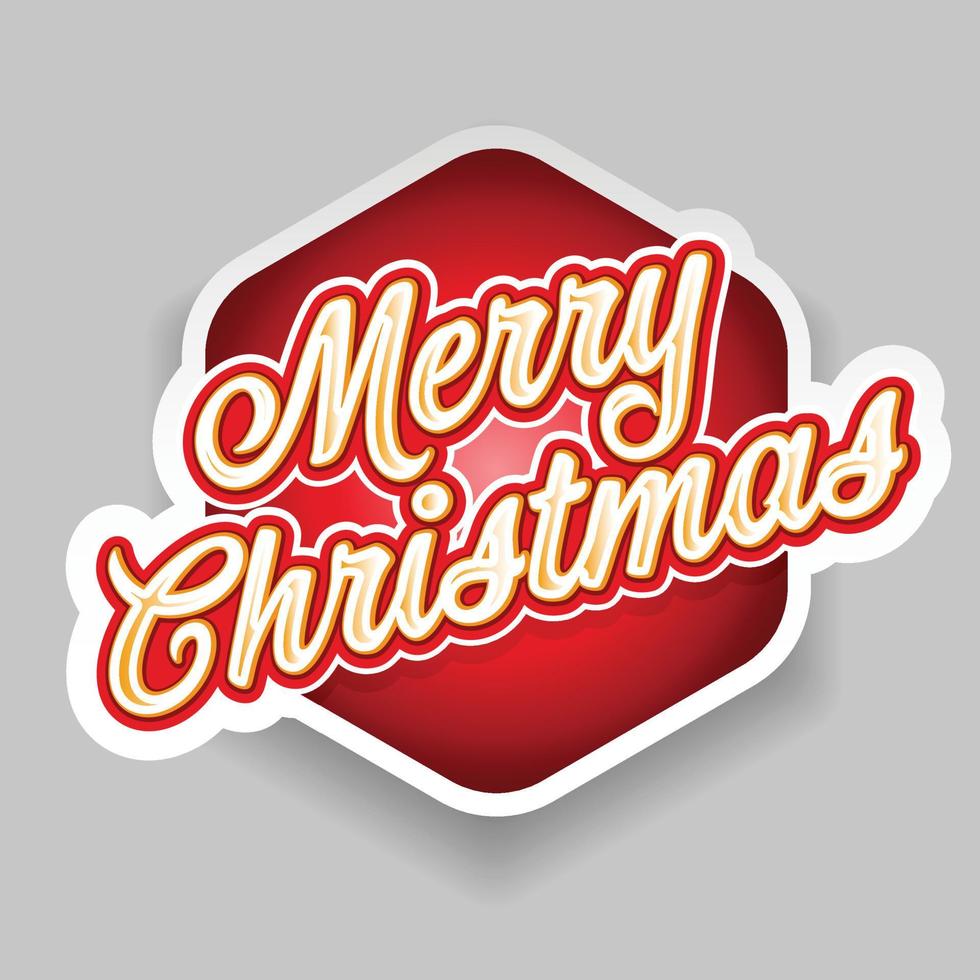 merry christmas label rode letters vector