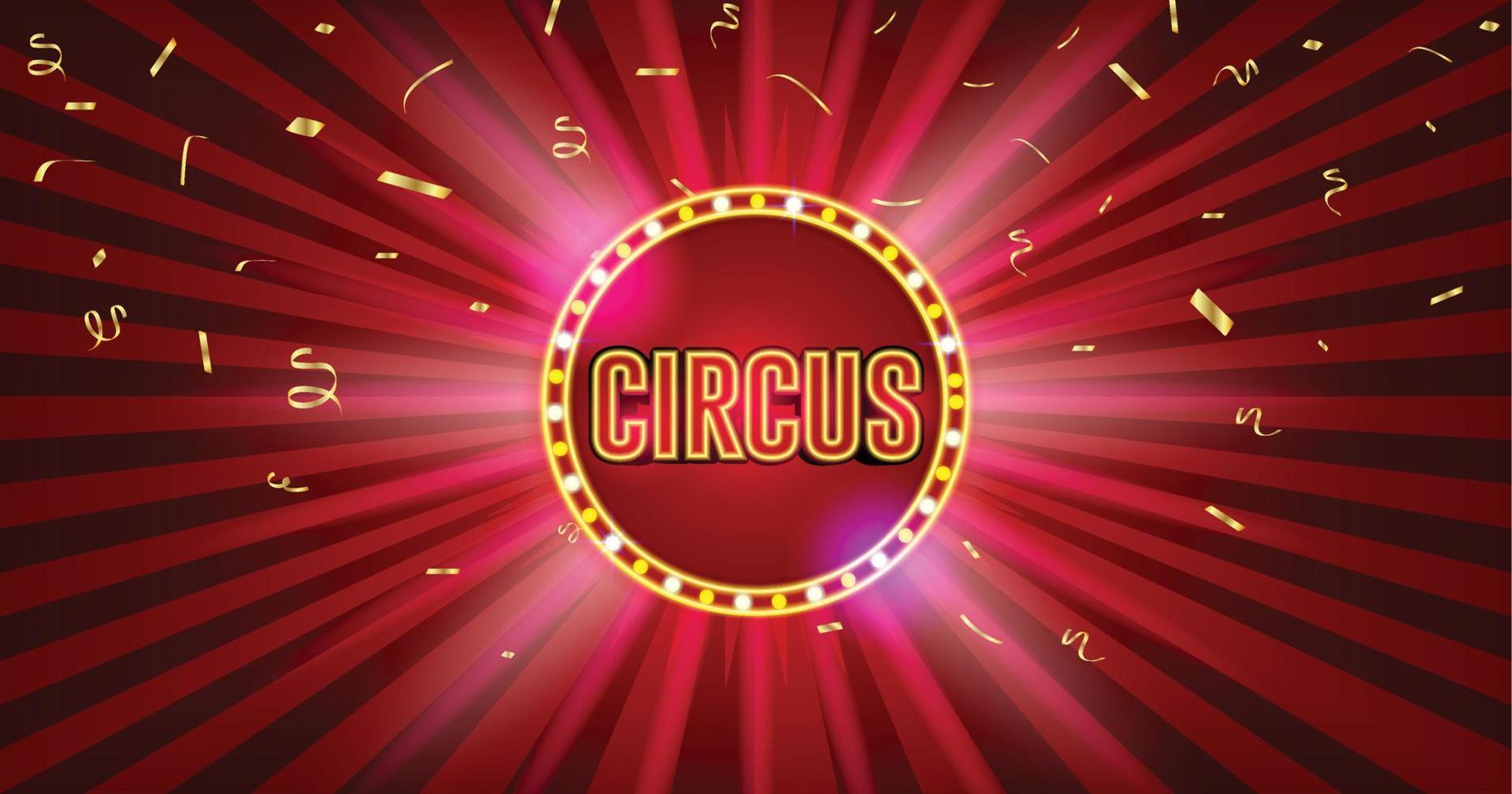 circus met prachtig vonkend rood neon vector