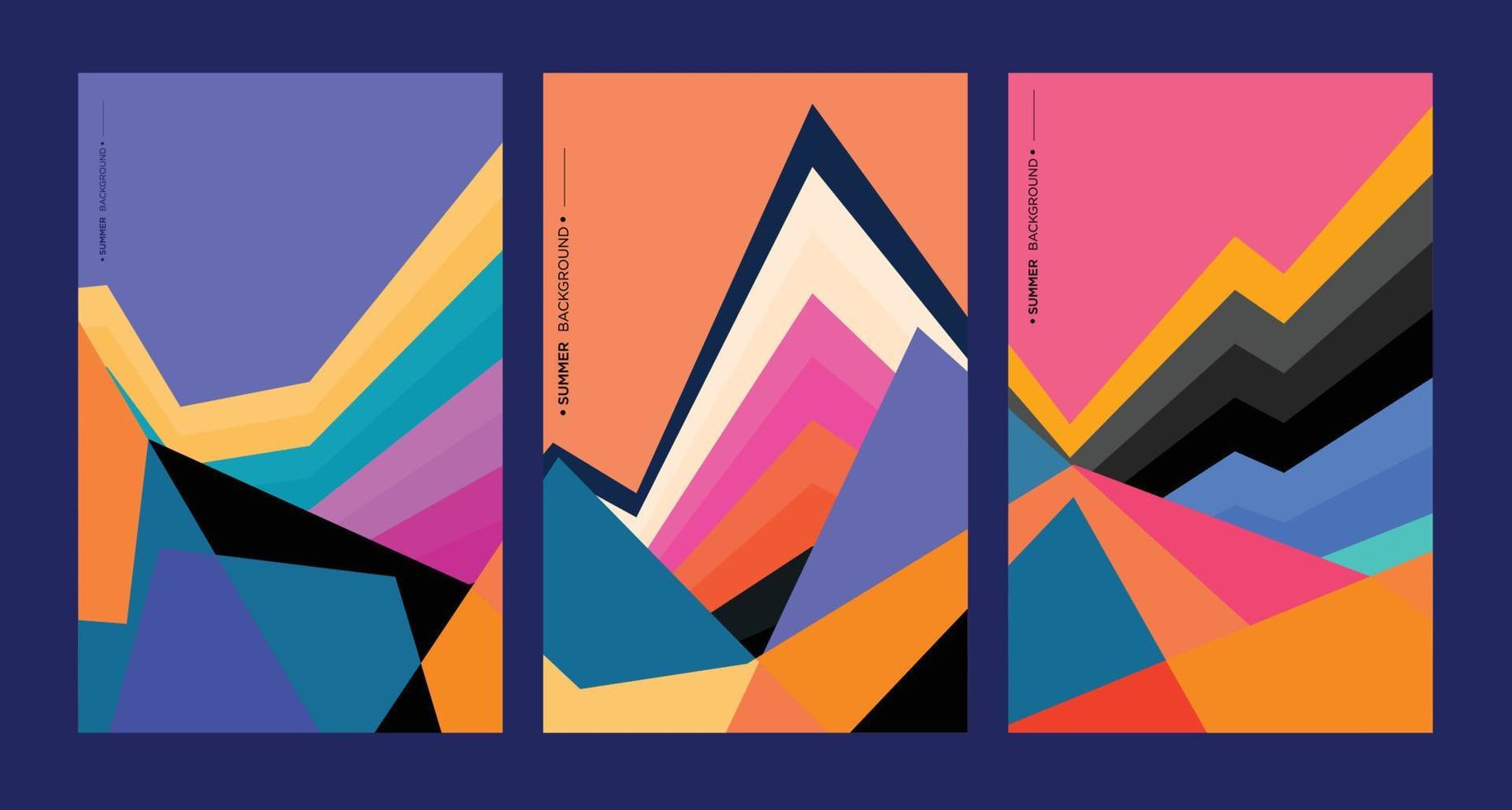 kleurrijke abstracte geometrische achtergrondillustratie voor de zomerposter vector