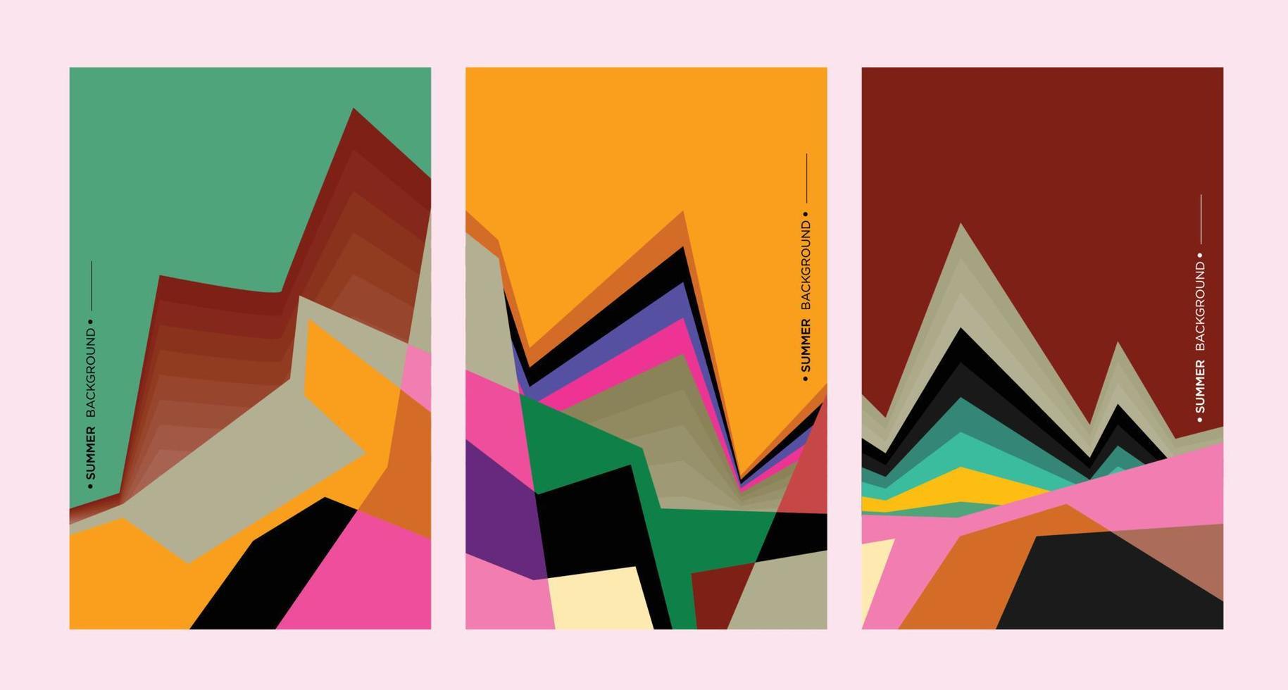 kleurrijke abstracte geometrische achtergrondillustratie voor de zomerposter vector