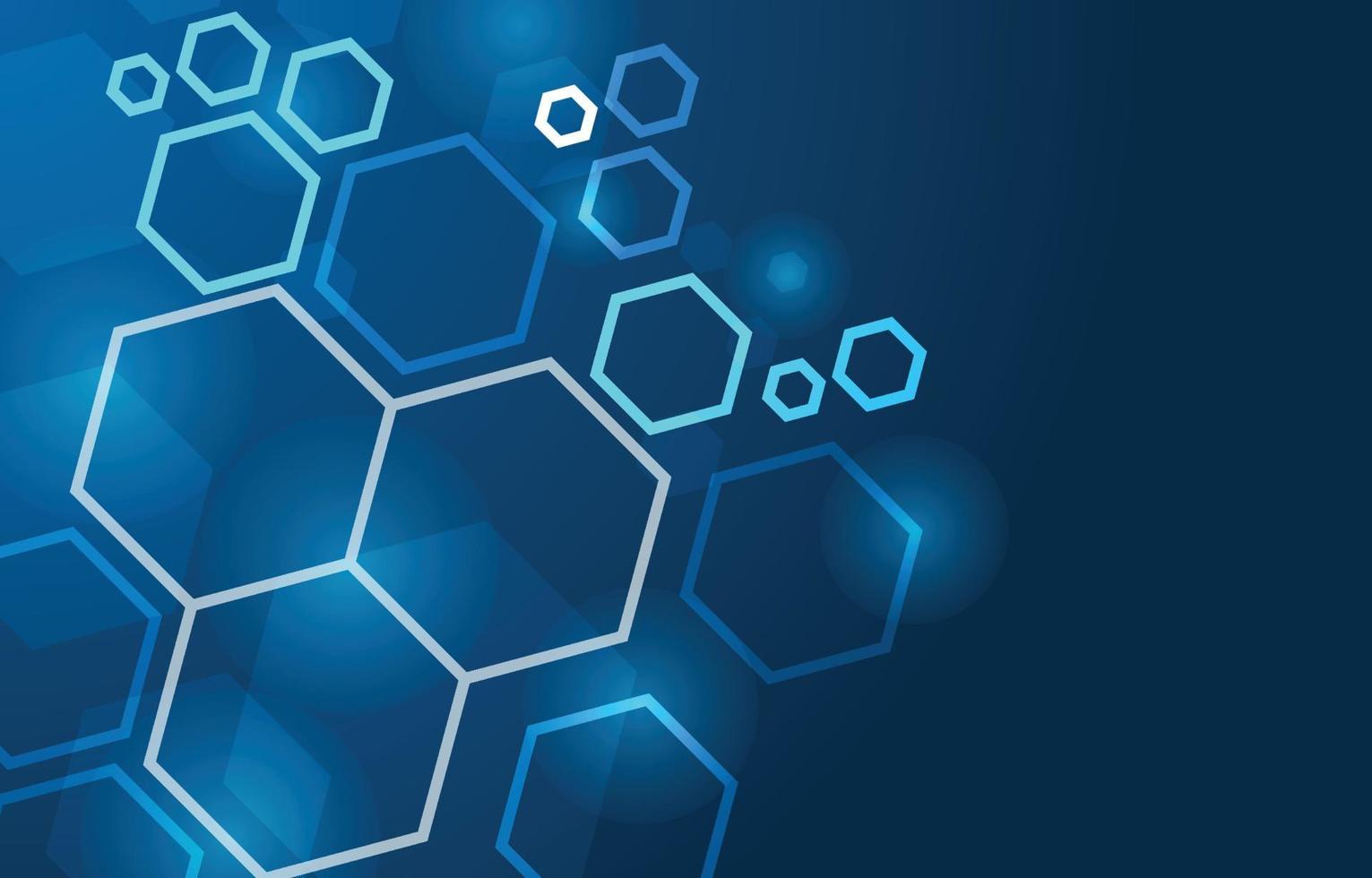 hexagon technologie met donkerblauwe achtergrond. abstracte futuristische illustratie vector ontwerp high-tech digitale sociale netwerk verbinding concept.