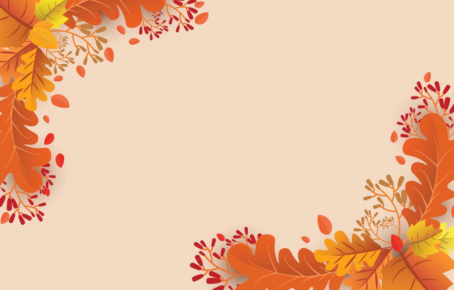 herfst achtergrond met bladeren goudgeel. herfstconcept, voor behang, ansichtkaarten, wenskaarten, webpagina's, banners, online verkoop. vector illustratie