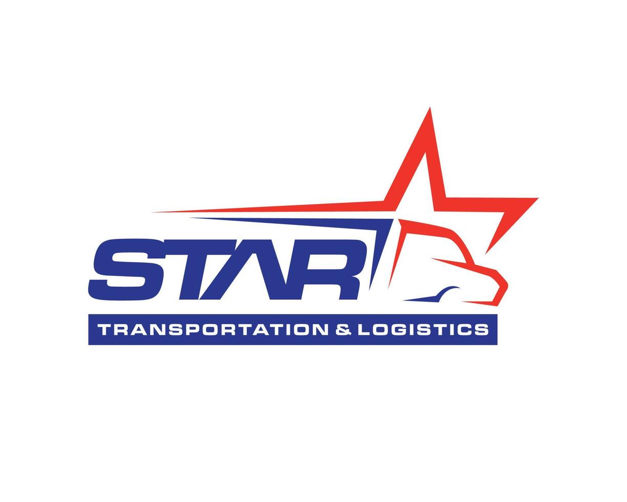 vrachtwagen logo ontwerp. snelle expresbezorging en logistiek logo-ontwerpvector vector