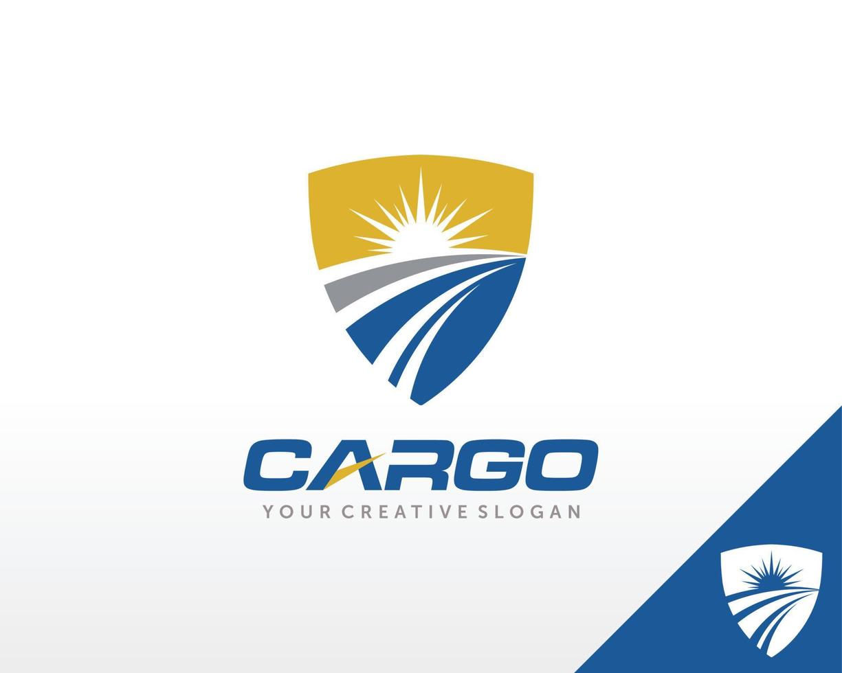 vrachtwagen logo ontwerp. snelle expresbezorging en logistiek logo-ontwerpvector vector