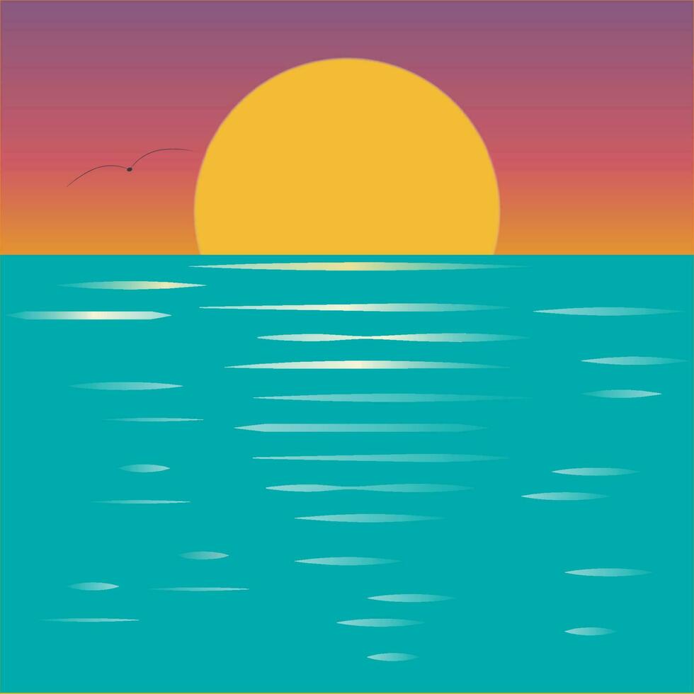 zonsondergang op zee vector