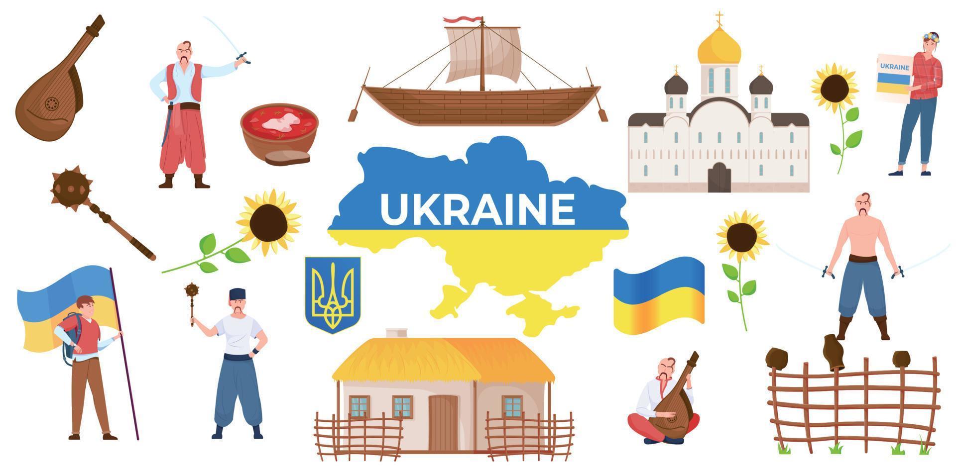Oekraïne platte set vector