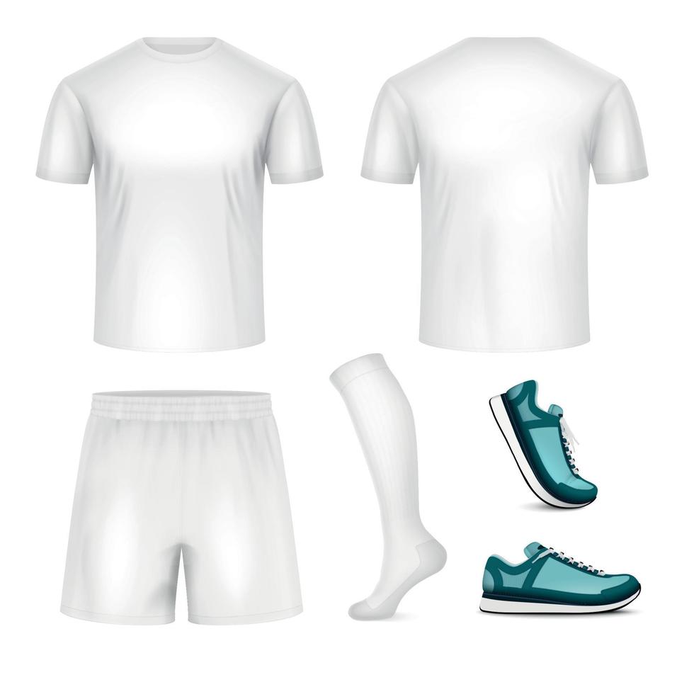 sportuniform realistische witte mockup vector