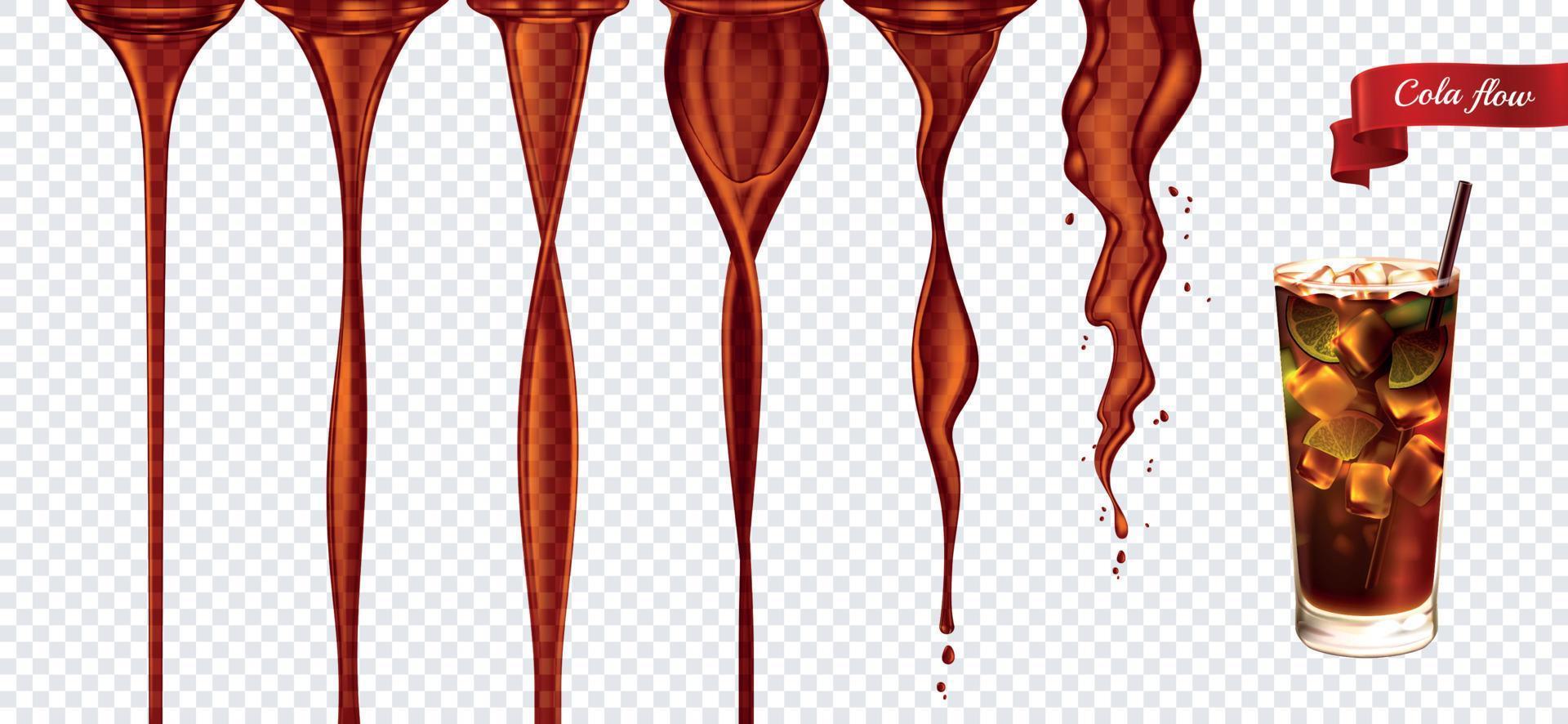 cola flow realistische set vector