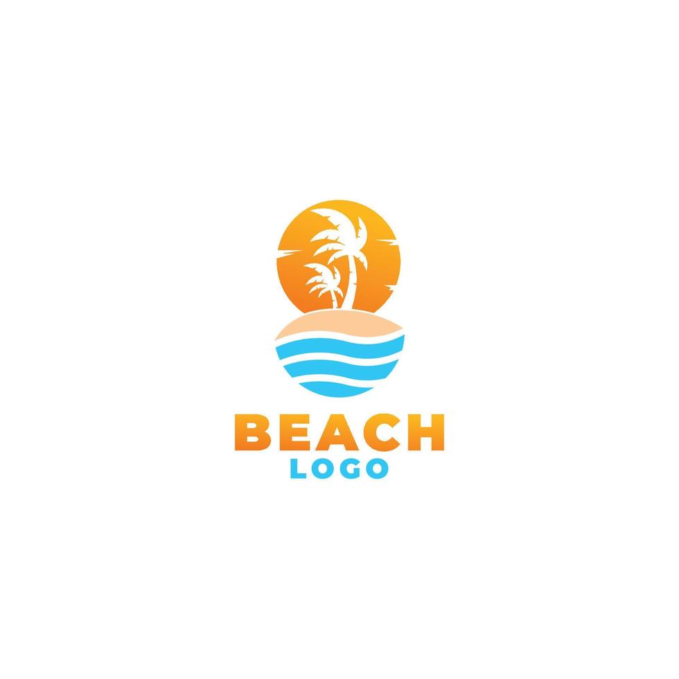 strand illustratie logo sjabloon vector