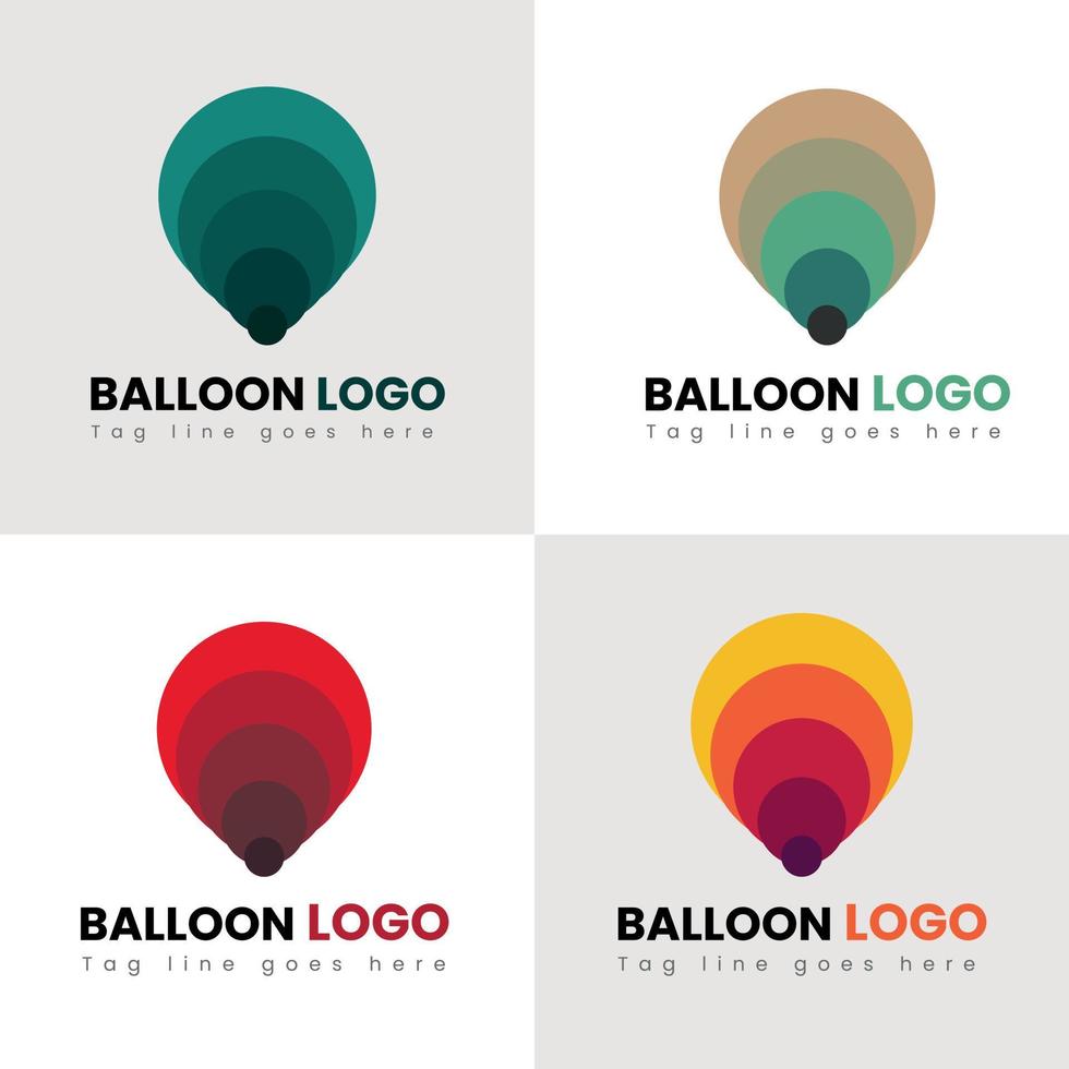 luchtballon logo ontwerp vector