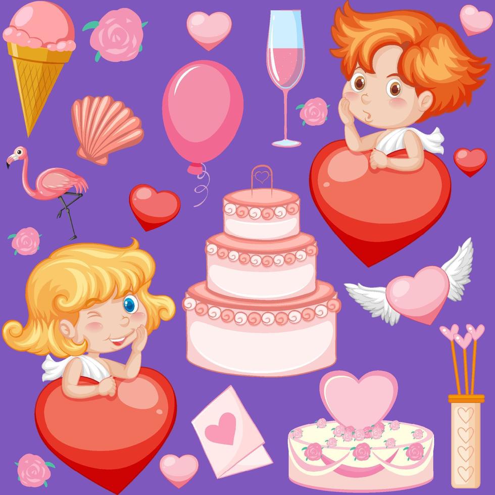 kleine cupido en hart naadloos patroon vector