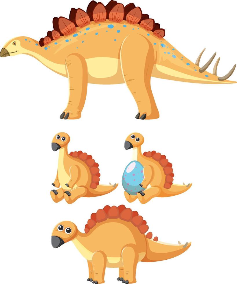 set van schattige dinosaurus stripfiguren vector
