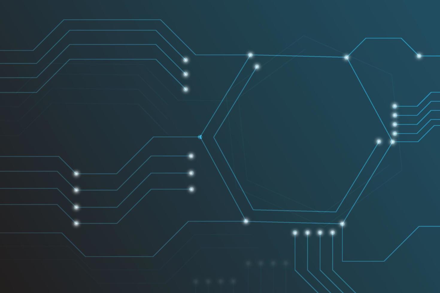 technologie achtergrond donkerblauwe toon. gloeiend elektronisch circuitpatroon. concept van het 5g-technologietijdperk. vector