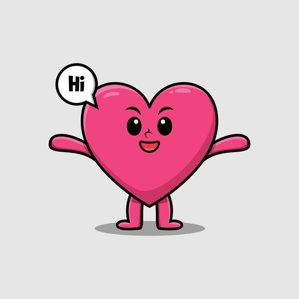 schattige cartoon mooi hart met gelukkige uitdrukking vector
