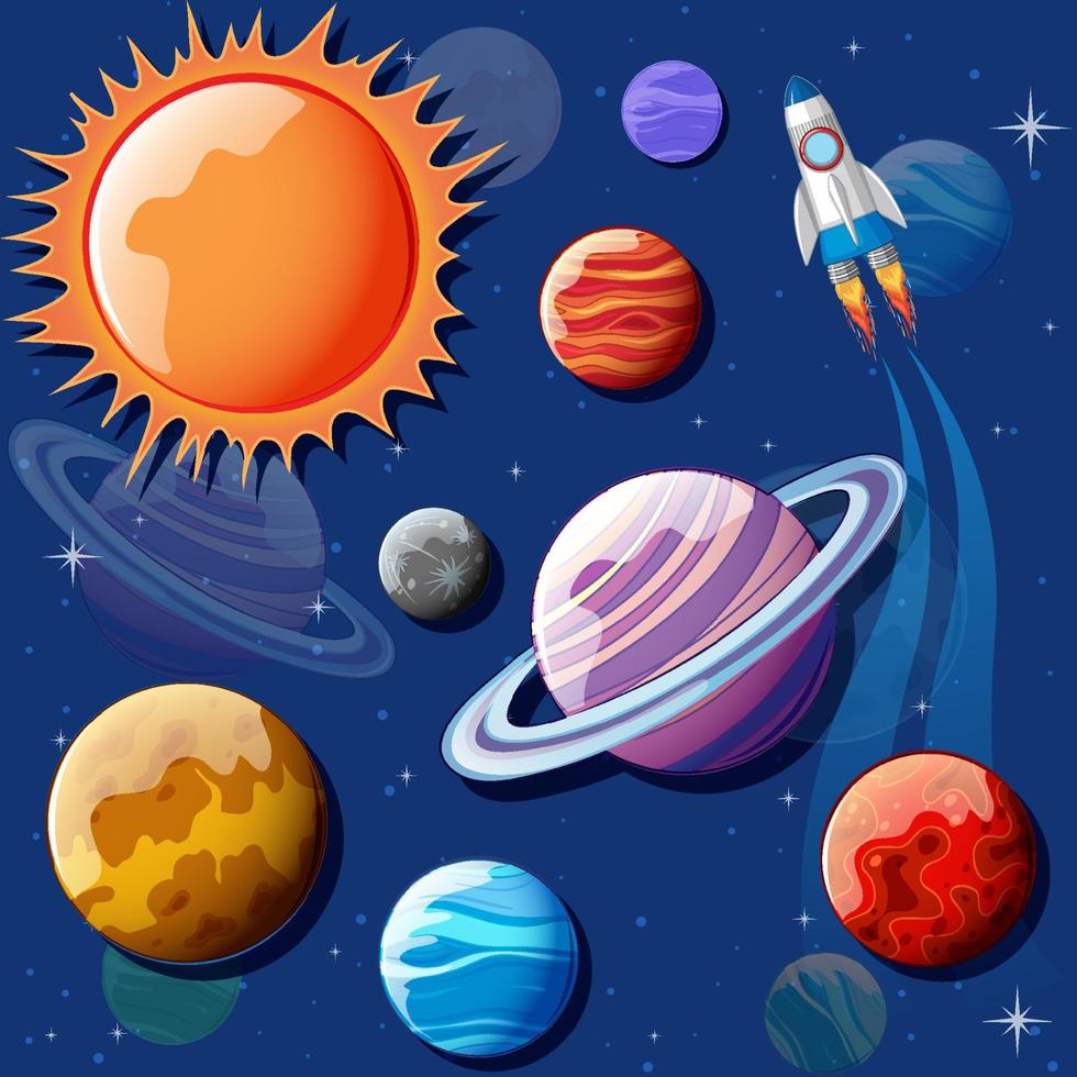 ruimte planeten naadloos patroon vector