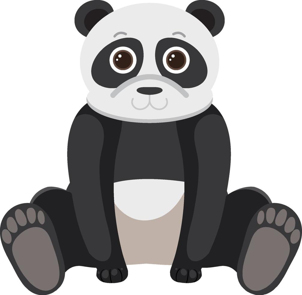 schattige panda in vlakke stijl vector