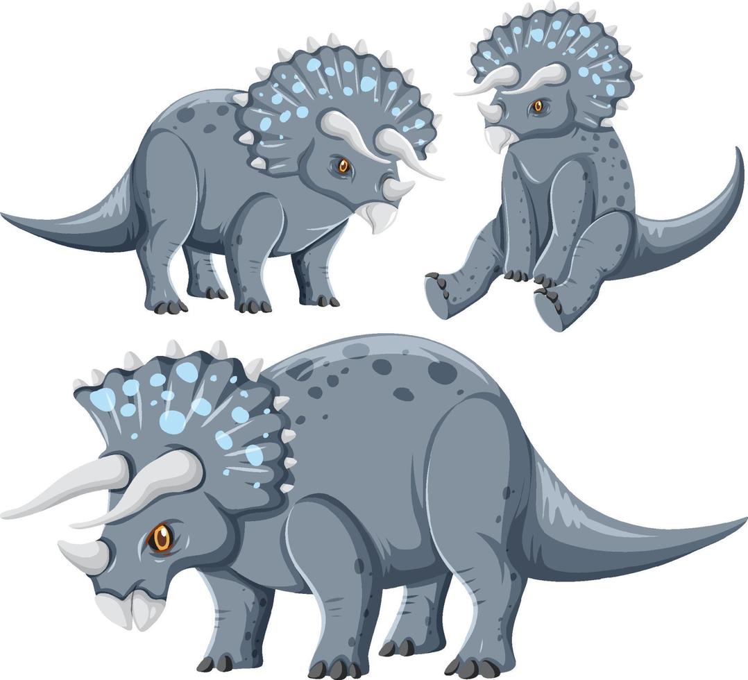 verschillende triceratops dinosauruscollectie vector
