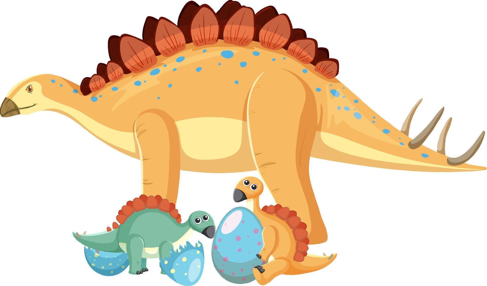 schattige stegosaurus dinosaurus en baby vector