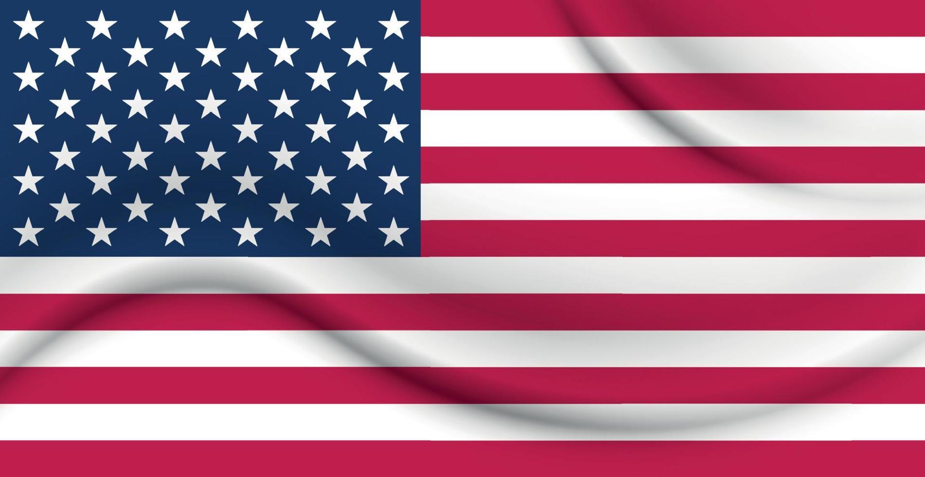 officiële verfrommelde zich ontwikkelende vlag van de verenigde staten van amerika - vector