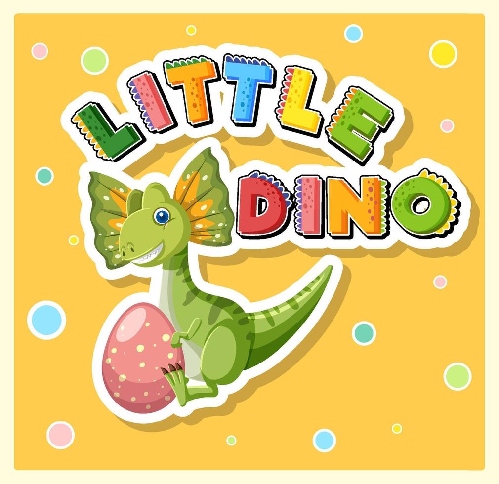 kleine schattige dinosaurus cartoon poster vector