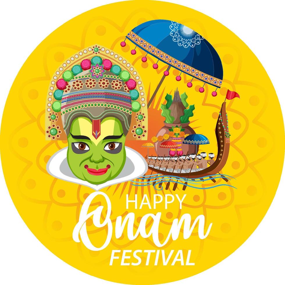 onam hindoe oogstfeest poster vector