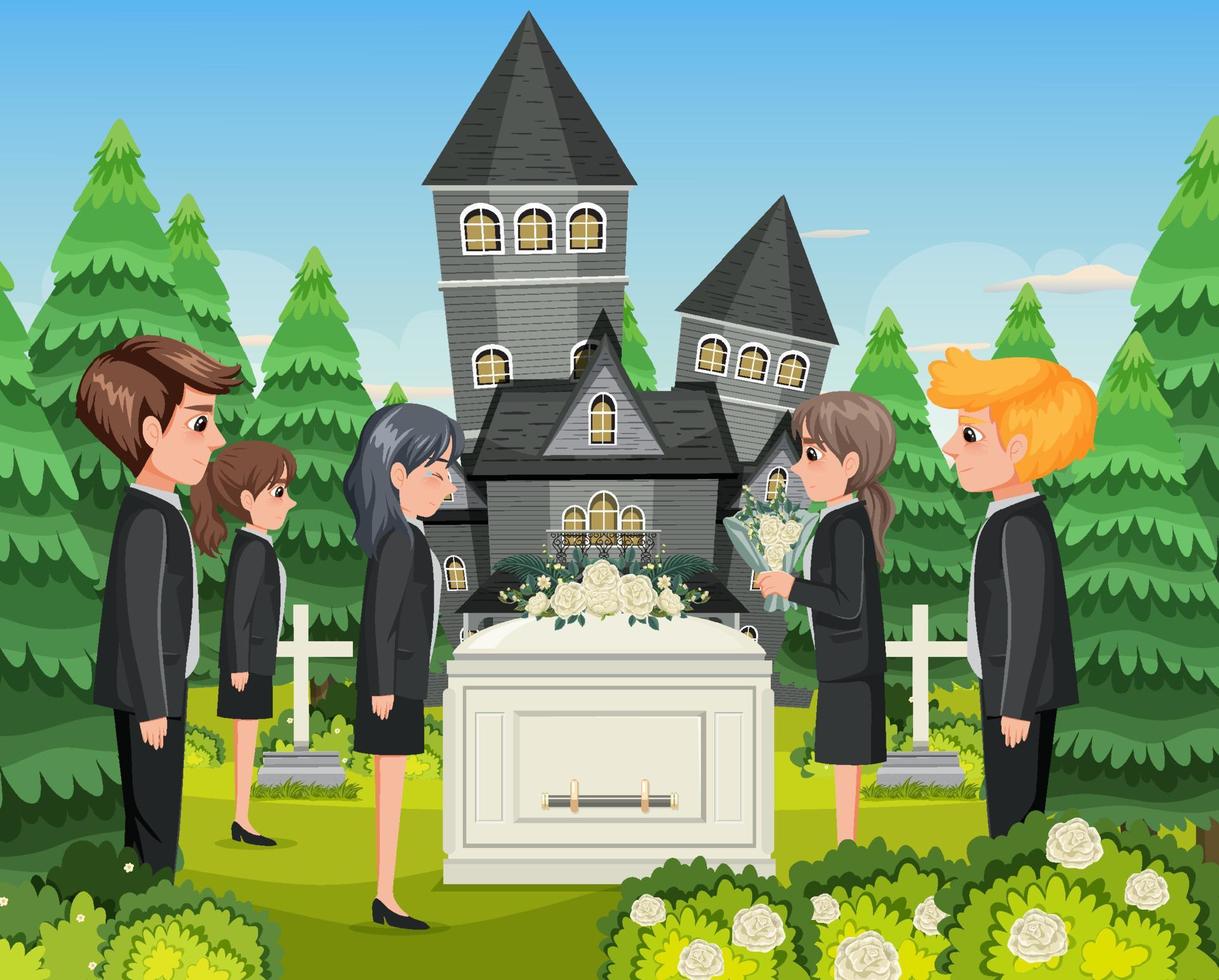 begrafenisceremonie in de christelijke religie vector