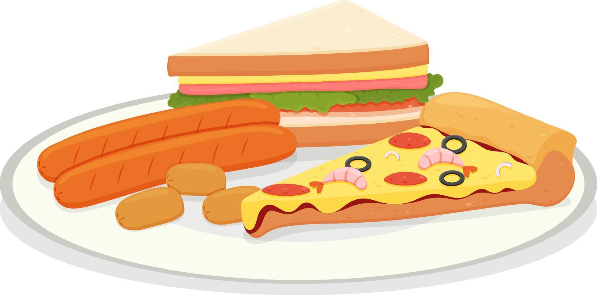 fastfood in cartoonstijl vector