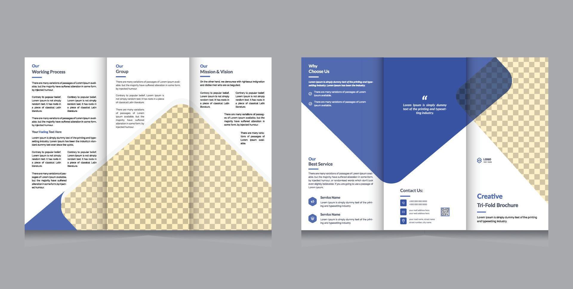 zakelijke, zakelijke, multifunctionele driebladige brochuresjabloon in a4-formaat vector