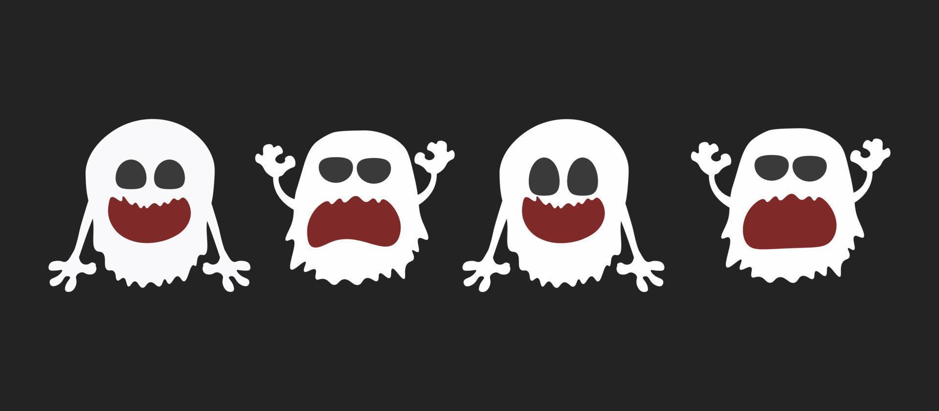 schattig spook karakter vector set illustraties