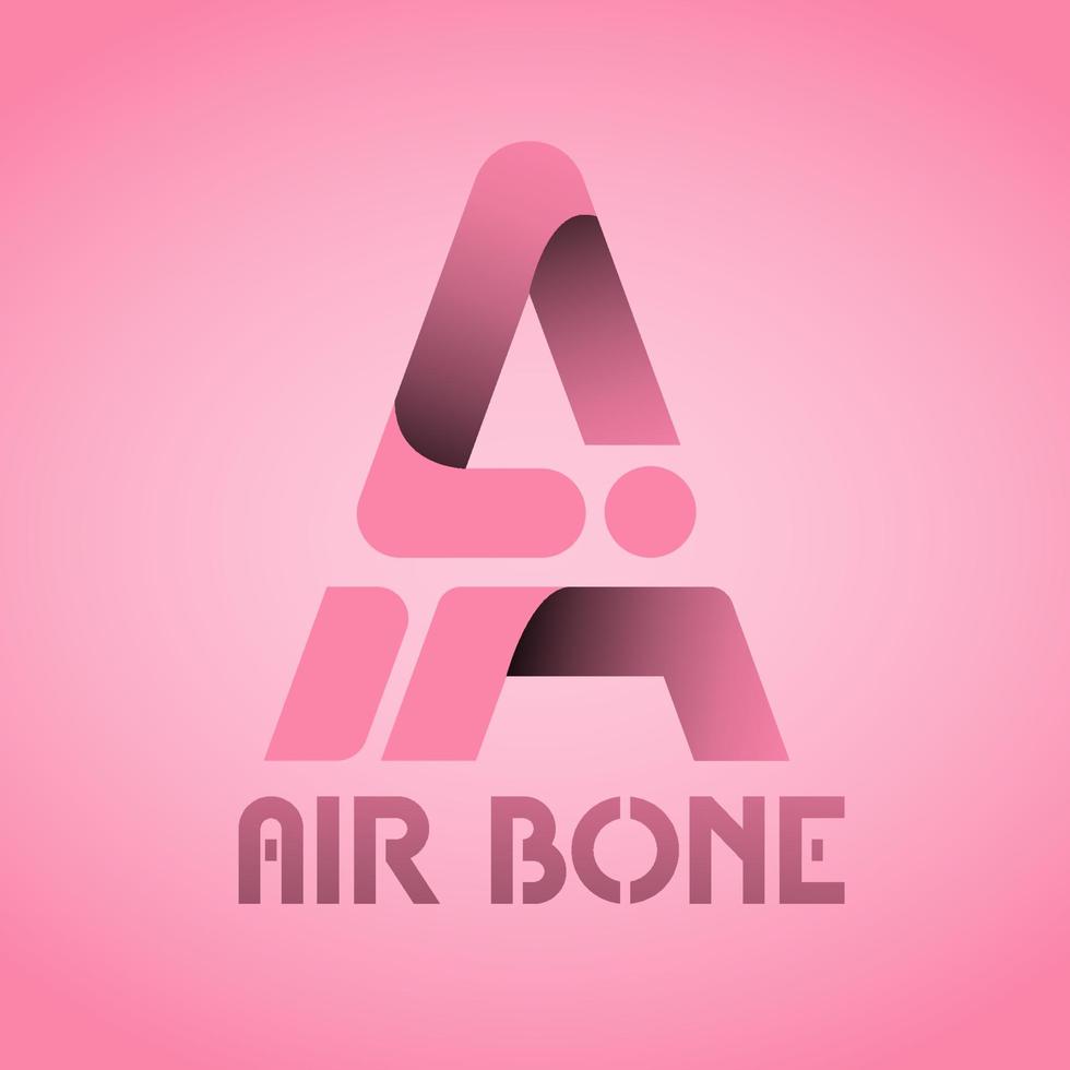 letter a logo modern minimaal roze vector