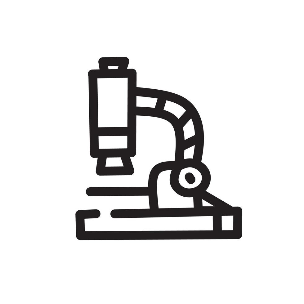 lijn Microscoop pictogram geïsoleerd op een witte achtergrond. overzichtssymbool voor website-ontwerp, mobiele applicatie, ui. microscoop pictogram. vectorillustratie, edimicroscoop beroerte. eps10 vector