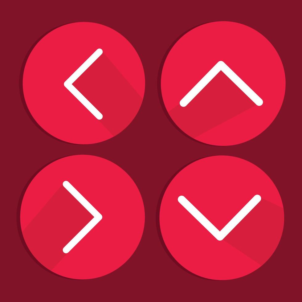 platte lijn pijl icon set rode vector