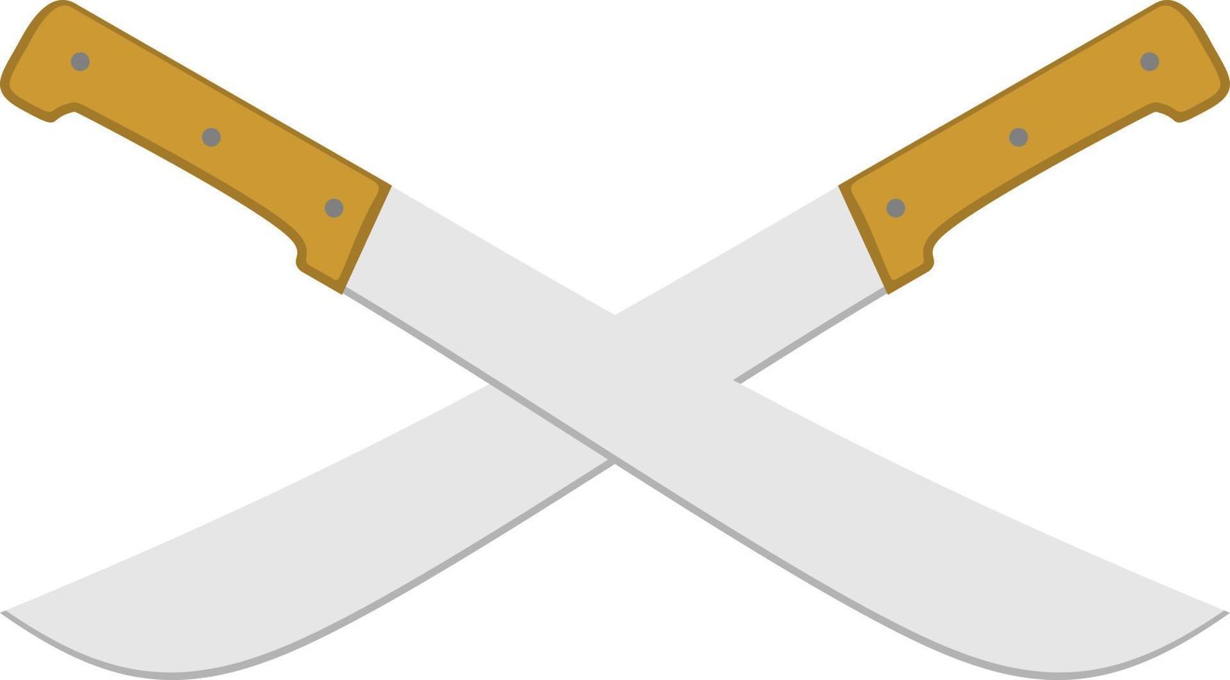 twee gekruiste machetes latijn. logo. platte illustratie vector