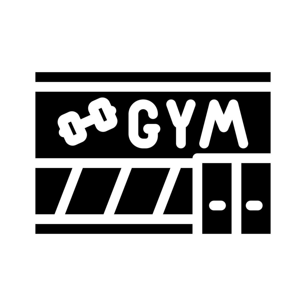 sportschool gebouw glyph pictogram vectorillustratie vector