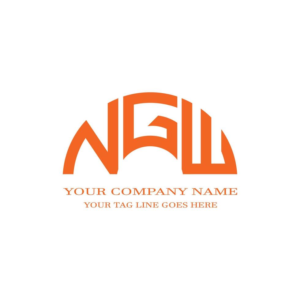 ngw letter logo creatief ontwerp met vectorafbeelding vector