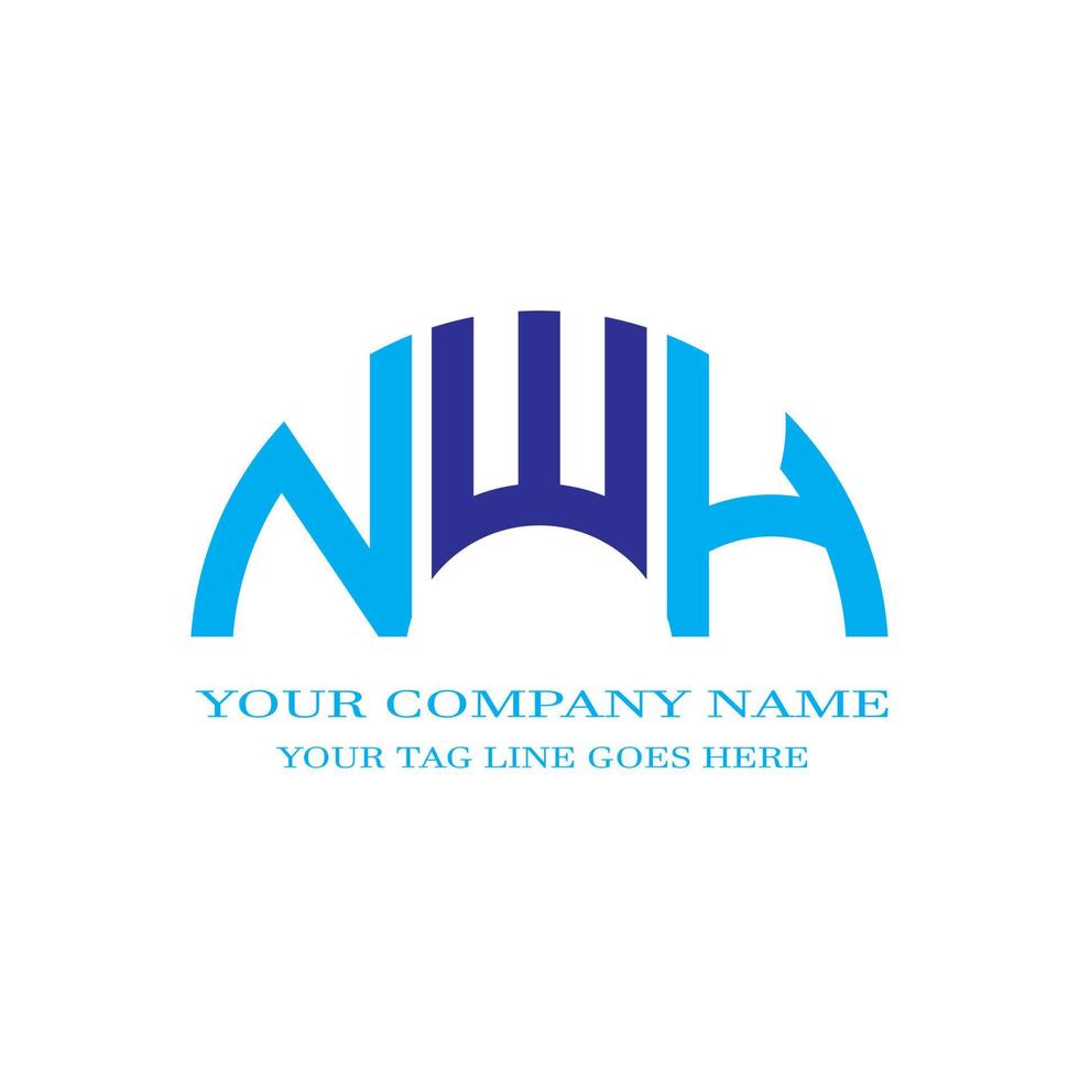 nwh letter logo creatief ontwerp met vectorafbeelding vector