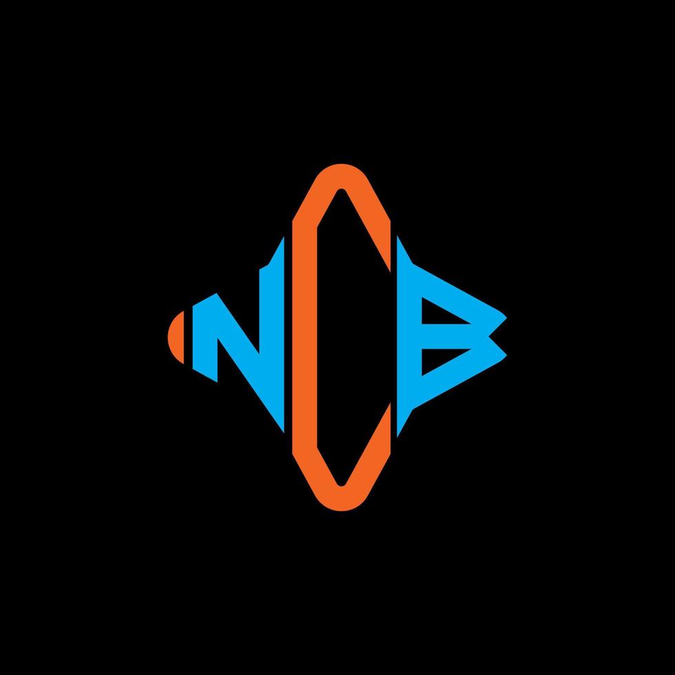 ncb letter logo creatief ontwerp met vectorafbeelding vector