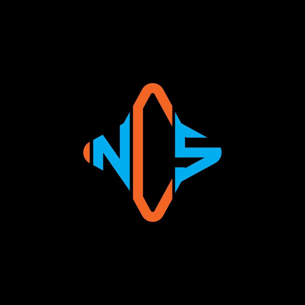 ncs letter logo creatief ontwerp met vectorafbeelding vector